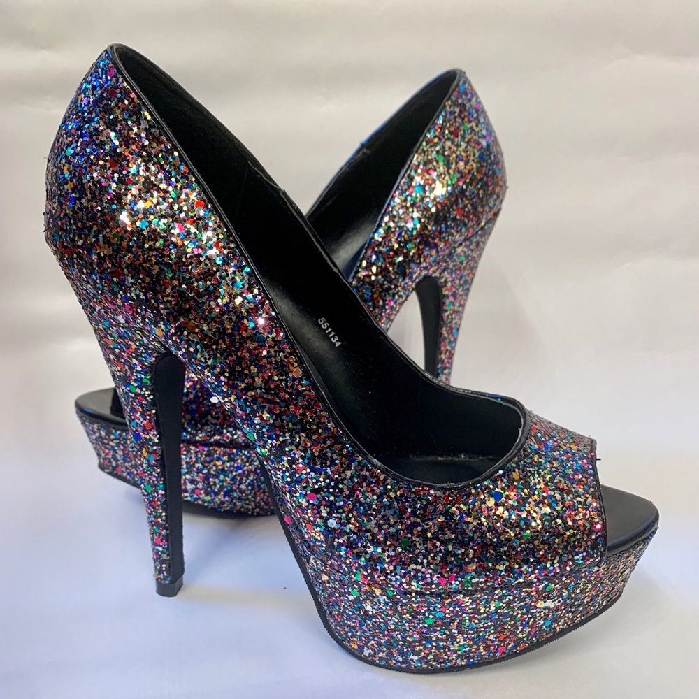 *MULTI COLOR GLITTERY HEELS*